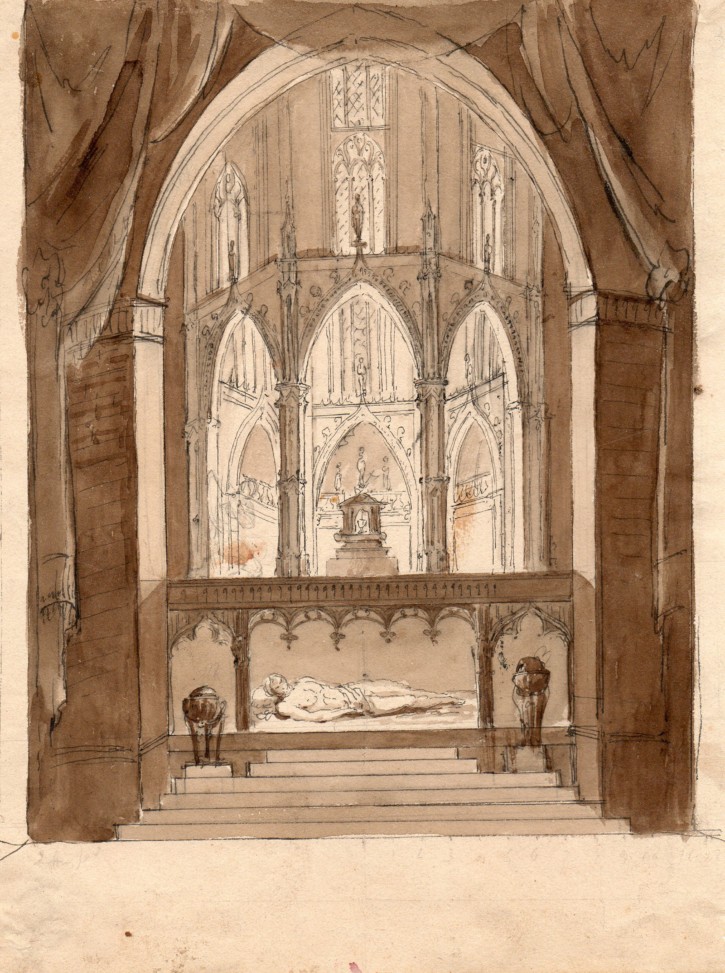 Estudio de capilla. Rigalt i Farriols, Lluís. Circa 1850