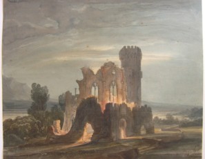 Ruins lanscape at night