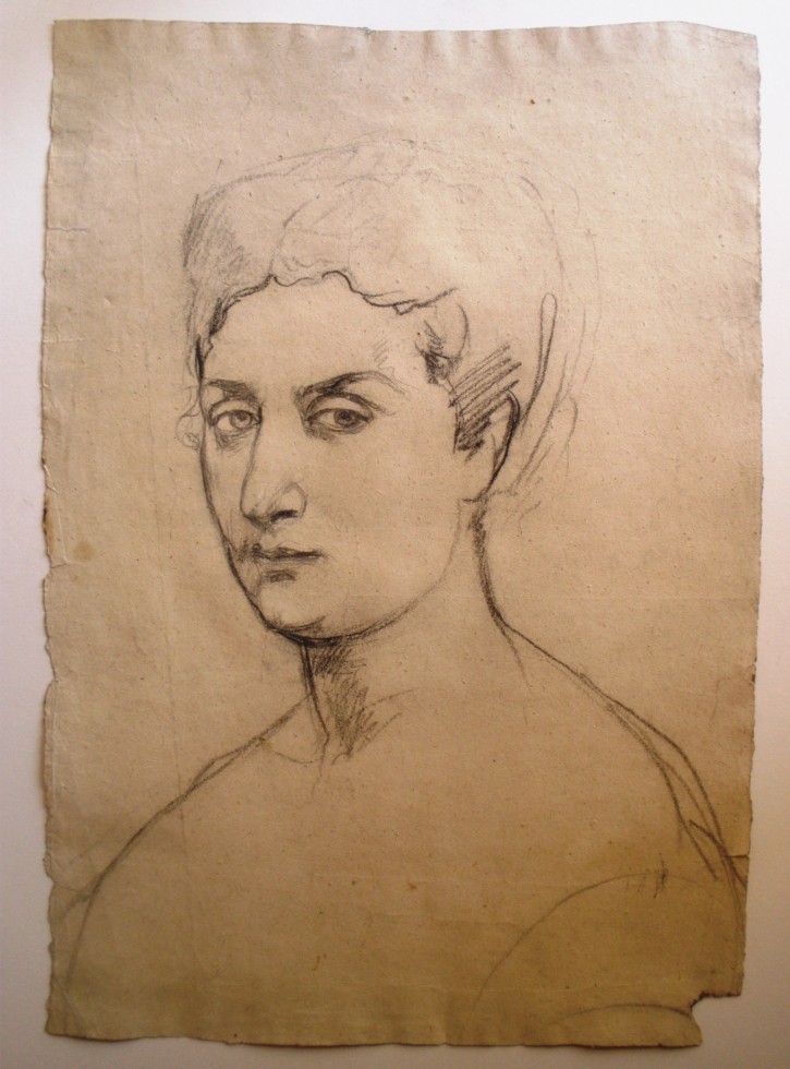 Retrato de Carlota, esposa del artista. Martí Alsina, Ramón. Circa 1870