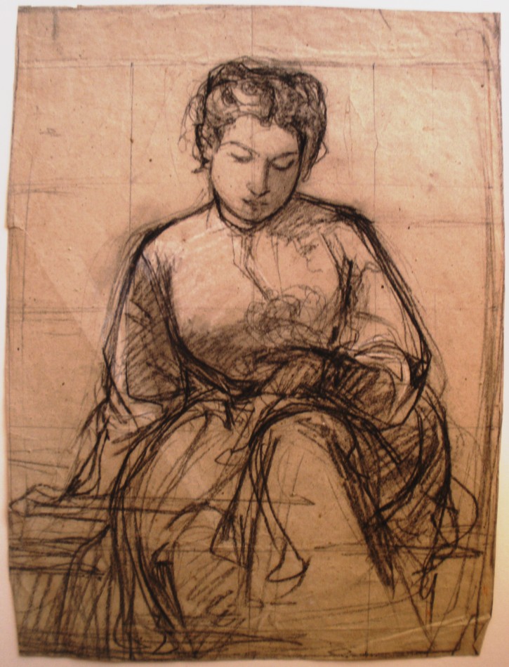 Estudio de mujer sentada. Martí Alsina, Ramón. Circa 1880-1890