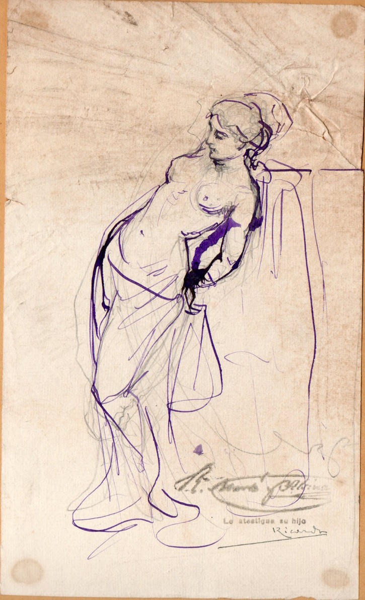 Two sketches of women. Martí Alsina, Ramón. Circa 1875-1880