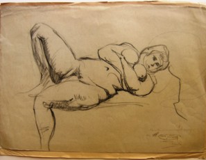 Sketch of a laying woman