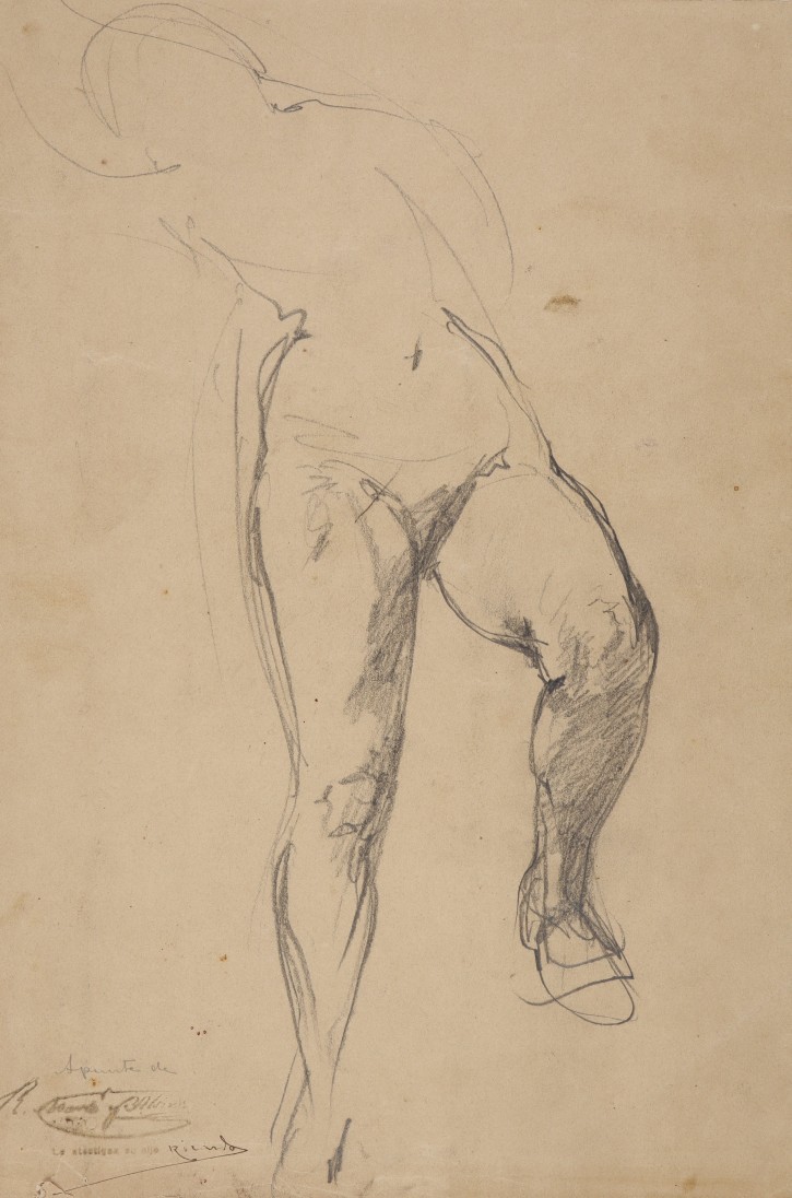 Mujer desnuda. Esbozo erótico. Martí Alsina, Ramón (1826-1894). Circa 1870. Precio: 1000€