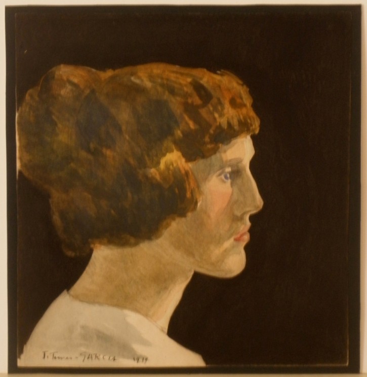 Young profile (Manolita Piña, wife of the paintor). Torres-García, Joaquín. 1919
