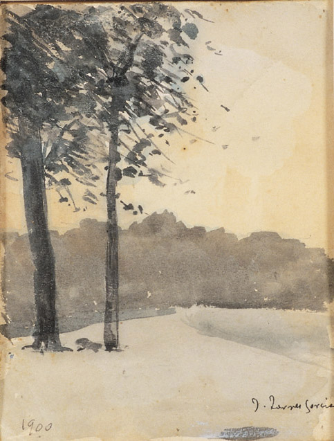 Landscape with trees. Torres-García, Joaquín. 1900