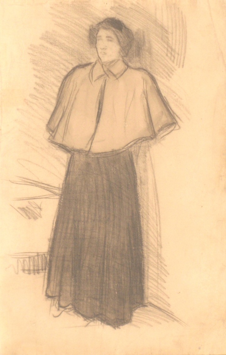 Mujer con esclavina. Torres-García, Joaquín (1874-1949). Circa 1902