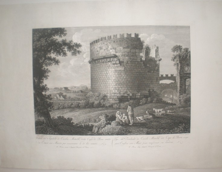 Veduta del Sepolcro di Cecilia Mettela, detto Capo di Bove eretto da Crasso…. Morelli, Francesco. 1796. Precio: 450€