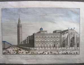 Perspective view of the Royal House of Contratacion of indies, and a part of the Cathedral of Seville