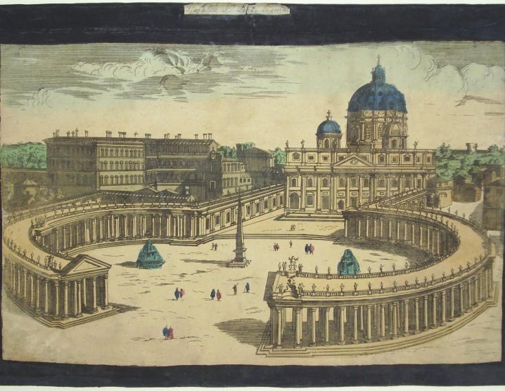 Palacio del Rey Biena /  Plaza de San Pedro. Roma. Anónimo. Primer cuarto siglo XIX. Precio: 250€