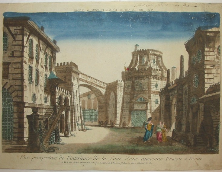 View of the Cour from a Rome prison. Chereau, Jacques (1688-1776). 1759. Precio: 400€