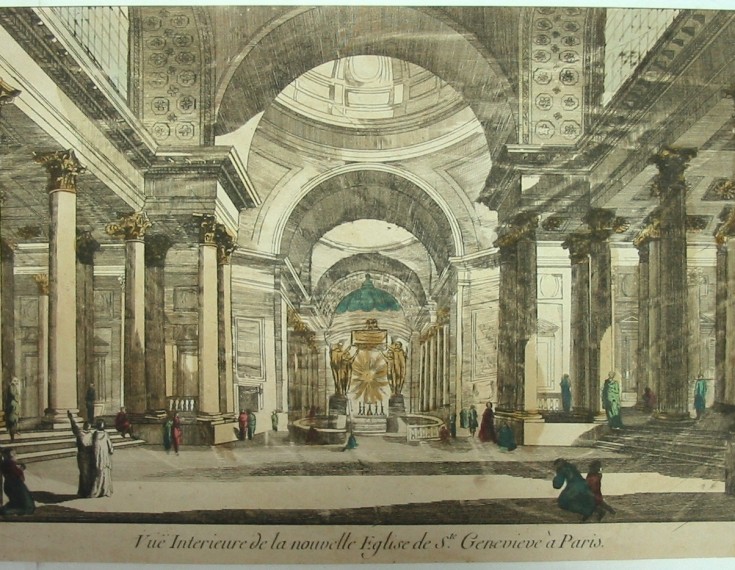 Vue Interieure de la nouvelle Eglise de Ste Genevieve à Paris. Anónimo. Segunda mitad siglo XVIII. Precio: 180€