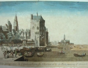 Vue perspective de l’Embouchure de l’Escaut et de la Poissonnerie d’Anvers