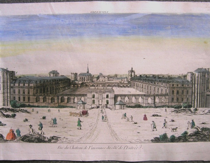 Vue du Chateau de Vincennes du côté de l’Entrée. Anónimo. Segunda mitad siglo XVIII. Precio: 350€