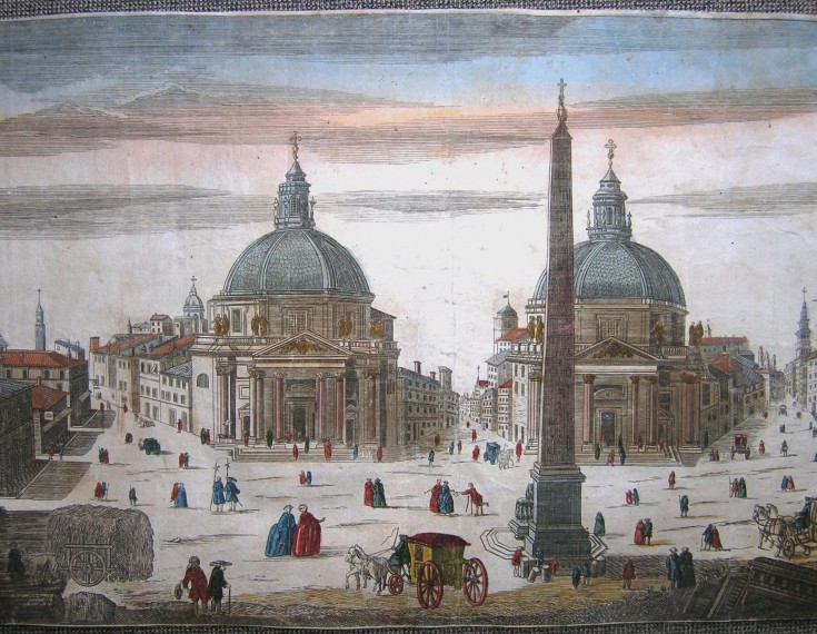 Without title (Piazza of the Popolo in Rome). Anónimo. Middle 18th century. Precio: 300€