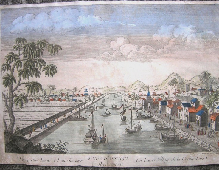 Prospectus Lacus et Pagi Sinensis. Un Lac et Village de la Cochinchine.. Second half 18th century.