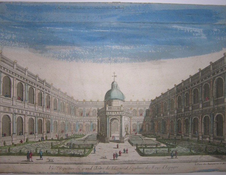Vue Perspective du grand Cloître de l'Escurial, Sepulture des Roys d'Espagne. Anónimo - Daumont. Second half 18th century. Precio: 350€