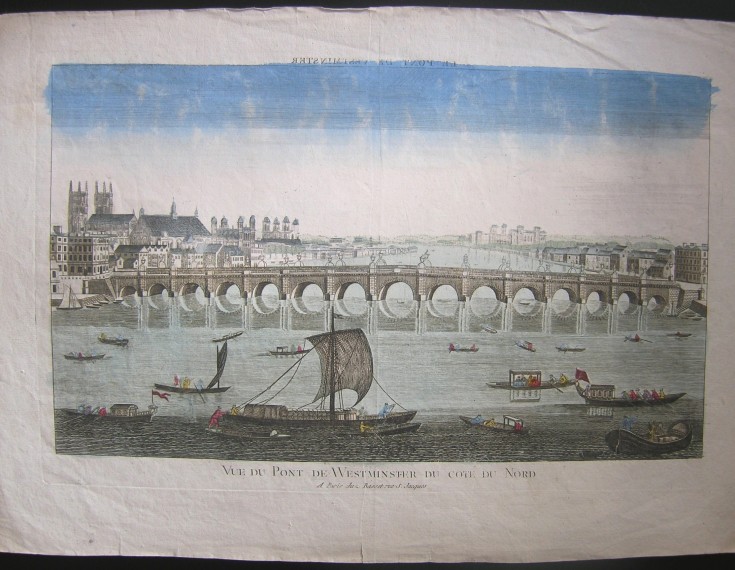 Le Pont de Westminster. Anónimo - Basset. Segunda mitad siglo XVIII.. Precio: 350€