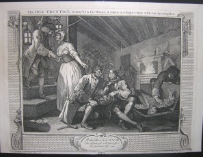 The idle prentice betray’d by his Whore, taken in a Night Cellar with his Accomplice