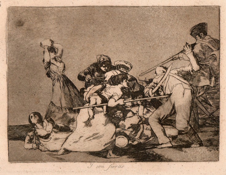 Y son fieras. Goya Lucientes, Francisco de (1746-1828) - Calcografía Nacional. (1810-1820), 6º edición, 1930