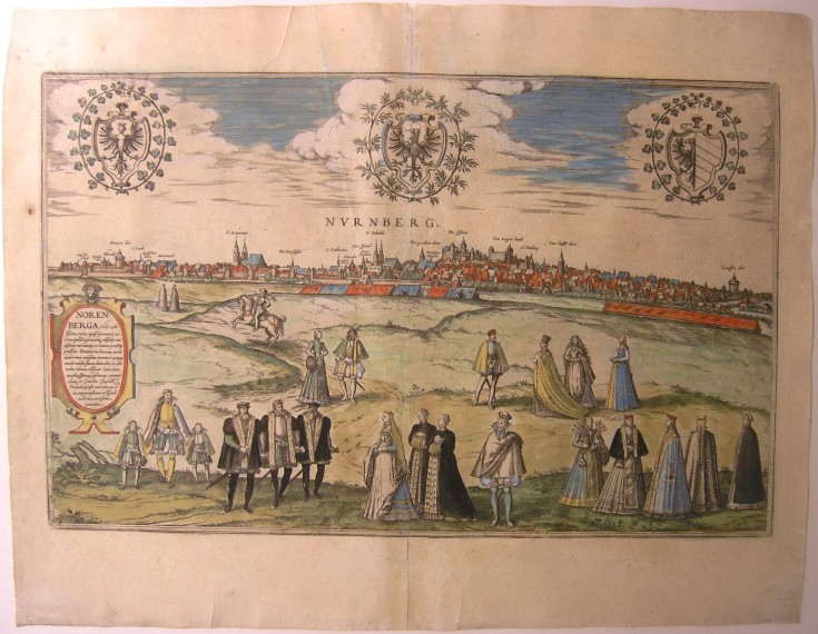 Vista de Nurnberg. Hoefnagel, Georgious - Braun & Hogenberg. 1572. Precio: 700€