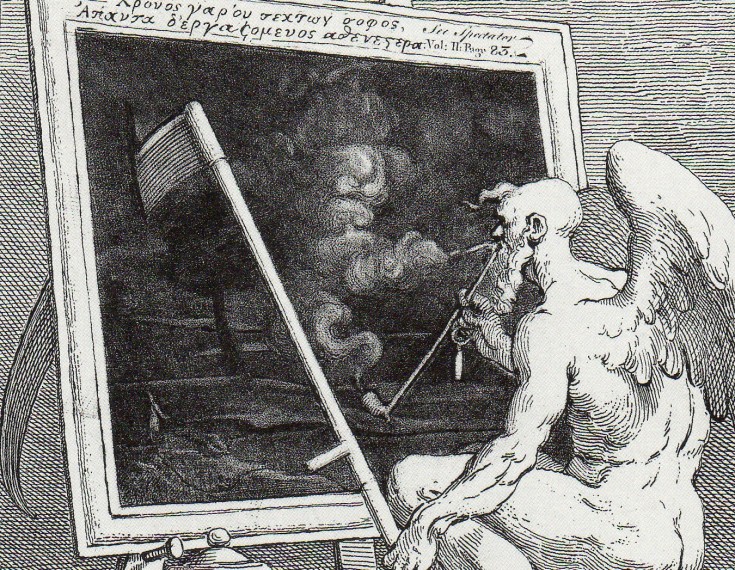 El tiempo ahumando una pintura. Hogarth, William - Boydell, John y Joshia. 1732 (edición de 1790-1810)