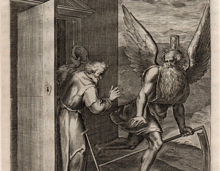 Sin título. Cronos expulsado de un convento. Van Veen, Otto. 1607 (1733). Precio: 220€