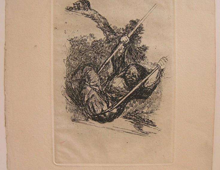 Vieja columpiándose. Goya Lucientes, Francisco de - Lumley, John Savile. (Circa 1824-1828). 1st edition (Lumley, 1859)