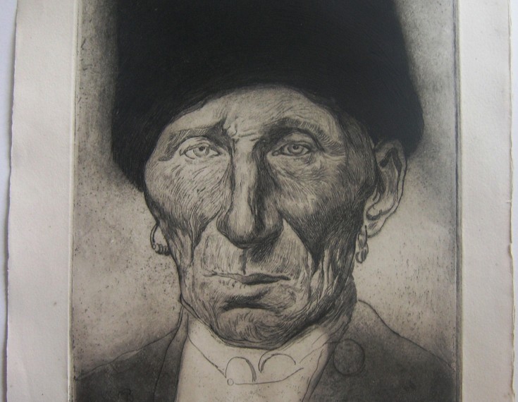 Caballero holandés con gorro de piel. Benedito Vives, Manuel. 1928