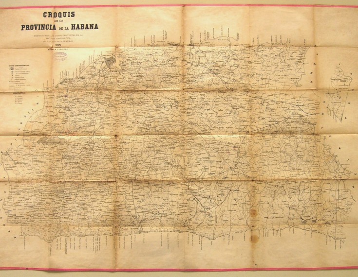 Croquis de la provincia de la Habana formado con los datos existentes en la sección topográfica de la Capitanía General. -. 1896