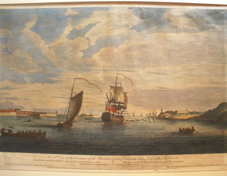 Vista del puerto de la Habana desde los Naufragios. Canot, Peter - Bowles, John. 1768