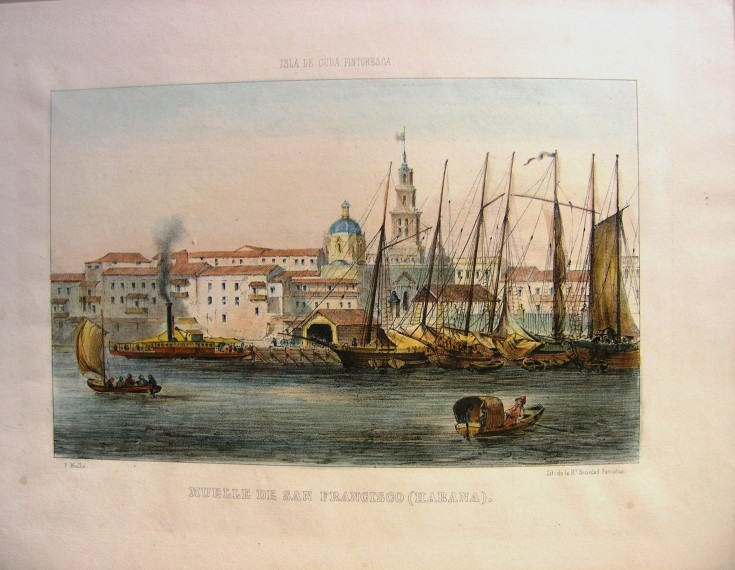 Muelle de San Francisco (Habana). Mialhe, Federico - Real Sociedad Patriótica. 1839-1842