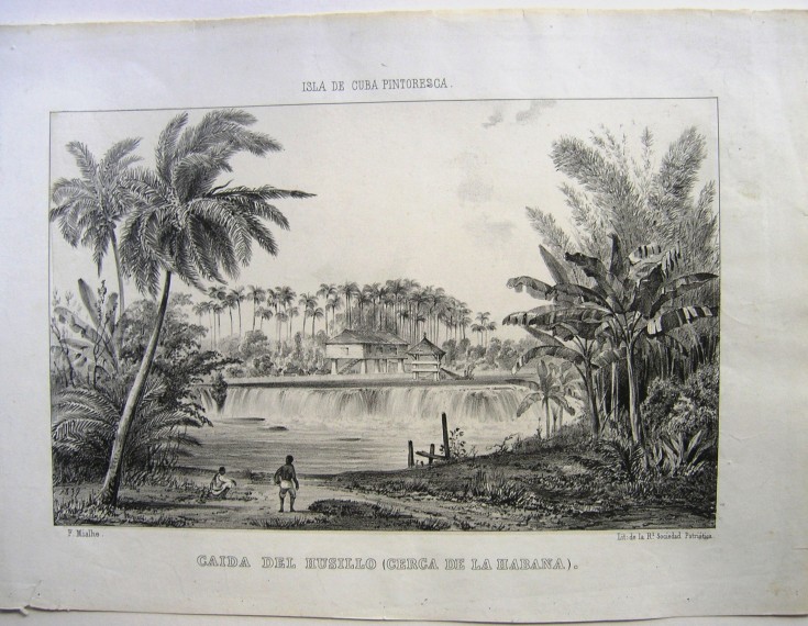 Caida del Husillo (Cerca de la Habana). Mialhe, Federico - Real Sociedad Patriótica. 1839-1842