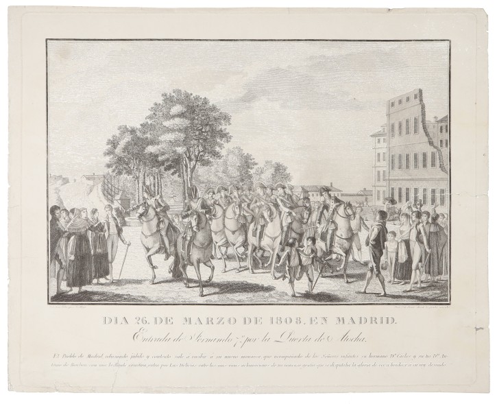 Día 26 de marzo de 1808. En Madrid. Entrada de Fernando 7º por la Puerta de Atocha. González Velázquez, Zacarías (1763-1834) - Paula Martí Mora, Francisco de (1761-1827). 1813
