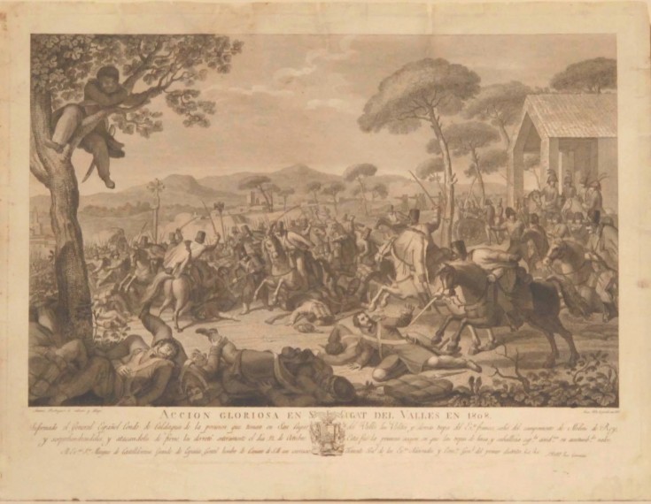 Accion gloriosa en Sn Cugat del Vallés en 1808. Folo, Giovanni - Rodríguez, Antonio - Coromina, Josep. 1822