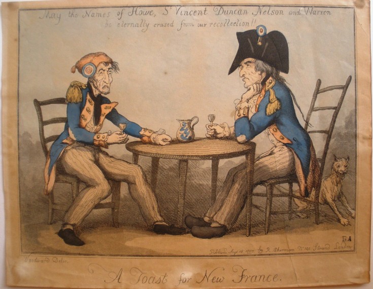 A Toast for New France. Anónimo - Moutard Woodward, George - Ackermann, Rudolf. 15 agosto 1803. Precio: 300€