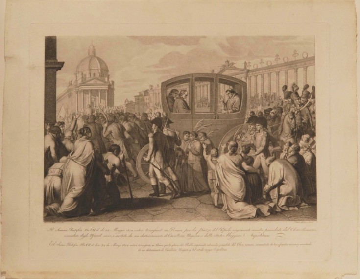Il Sommo Pontefice Pio VII il di 24 Maggio 1814 entra trionfante in Roma per la piazza del Popolo…