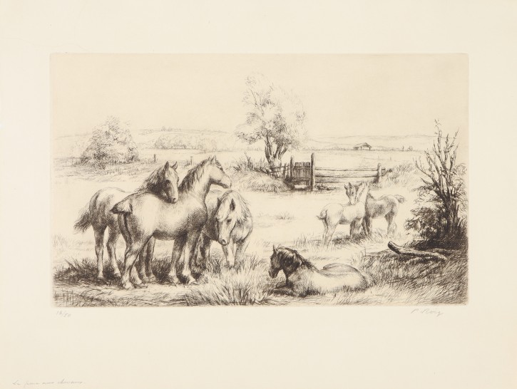 Le parc aux chevaux. Roig i Cisa, Pau (1879-1955) - Sagot, Edouard (1857-1917). 1927. Precio: 700€