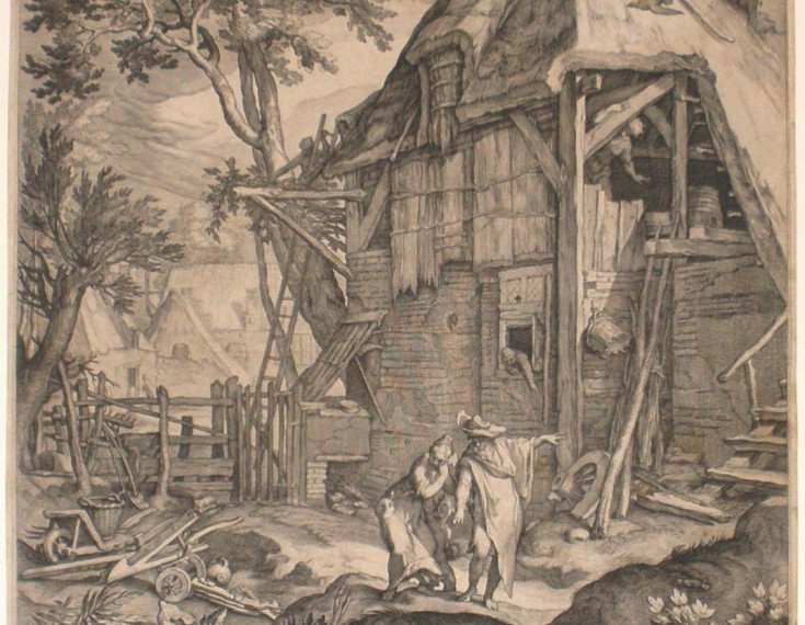 Abraham expulsa a Agar. Matham, Jacob - Bloemaert, Adriaen. 1603