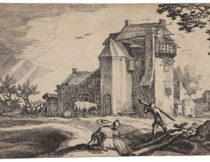 Rural landscape with figures