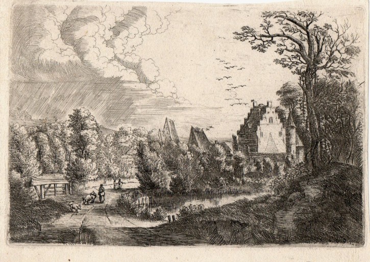 Vista de un pueblo. Van Uden, Lucas (1595-1672). Mediados siglo XVII. Precio: 500€