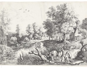 Landscape with figures and cows