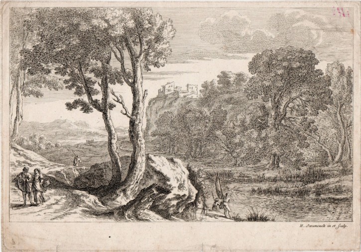 Paisaje con figuras. Van Swanevelt, Herman. Circa 1650. Precio: 400€