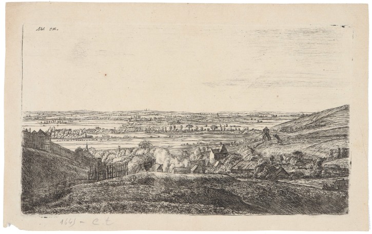 Village from a hill. Waterloo, Anthonie (1609-1690) - Ruyscher, Jan (después de 1625- ca. 1675). Half 17th century. Precio: 700€