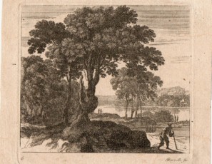 Landscape with tree and a figure