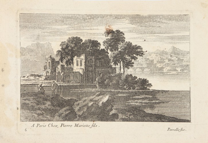 Landscape of a house rounded by water. Pérelle, Gabriel (1604-1677) - Mariette, Pierre (1603-1657). Half 17th century. Precio: 200€