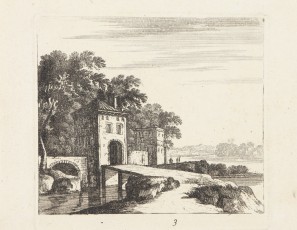 Landscape with bridge and house