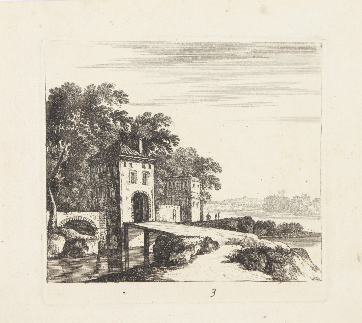 Landscape with bridge and house. Pérelle, Gabriel (1604-1677) - Mariette, Pierre (1603-1657). Half 17th century. Precio: 150€