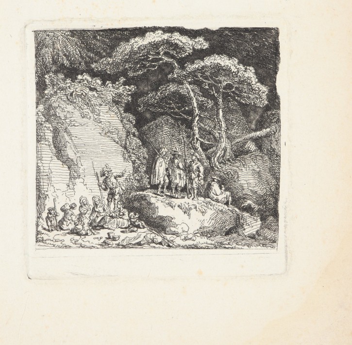 Figures in a forest at night. Weirotter, Franz Edmund (1730-1771). Half 18th century. Precio: 200€