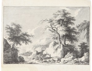 Figures seating in a forest