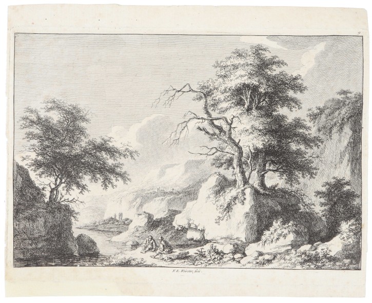 Figures seating in a forest. Weirotter, Franz Edmund (1730-1771). Half 18th century. Precio: 300€